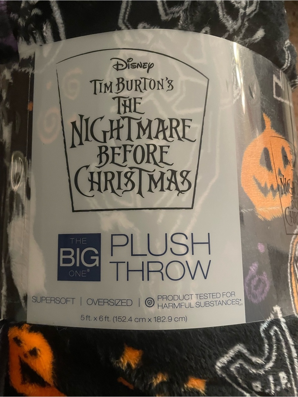 Nightmare Before Christmas Plush Throw 6 x 5 ft